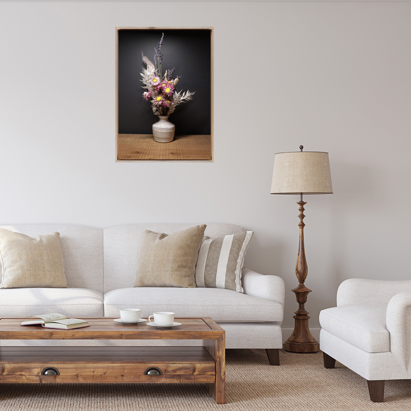 Vase of Dried Flowers Floral FLORES_014
