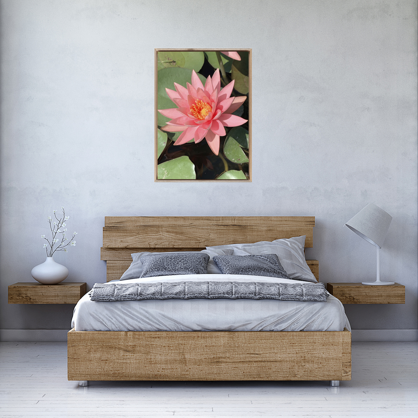 Pink Water Lily Floral FLORES_005