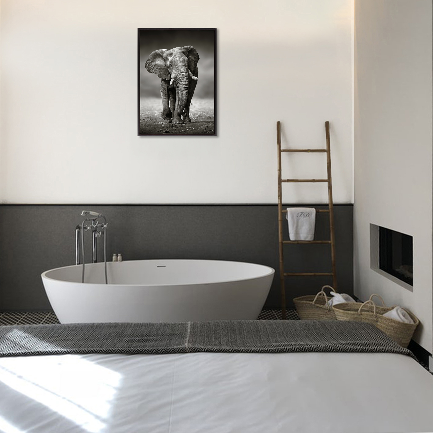 B&W Elephant Animals ELEFANTES-11