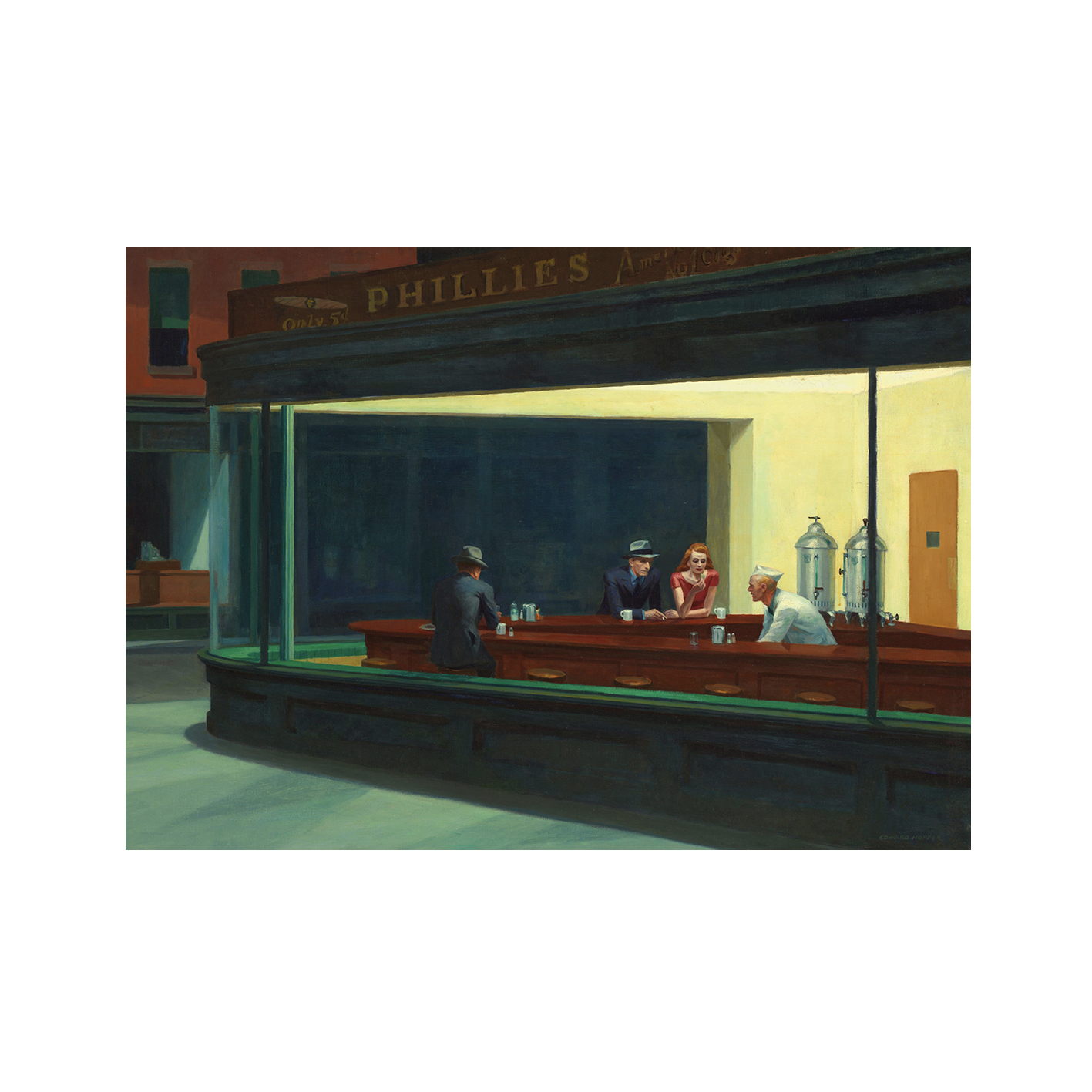 Nighthawks by Edward Hopper-Famous Paintings 47 - Image 7